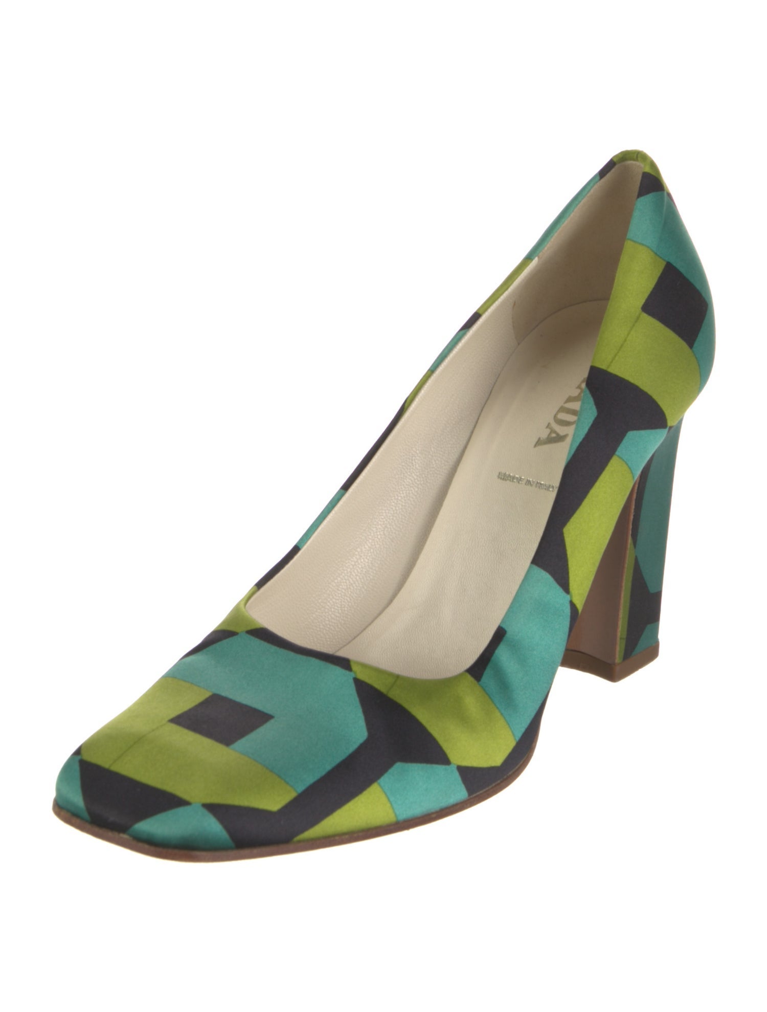 Prada Satin Printed Pumps