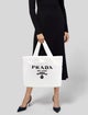 Prada Enameled Metal Triangle Spugna Tote