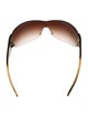 Prada Enameled Metal Triangle Shield Sunglasses