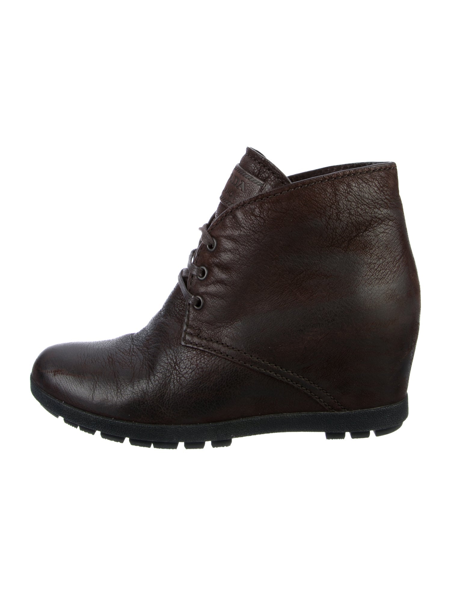 Prada Leather Lace-Up Boots