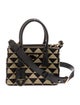 Prada Enameled Metal Triangle Galleria Double Zip Mini