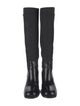Prada Enameled Metal Triangle Boots