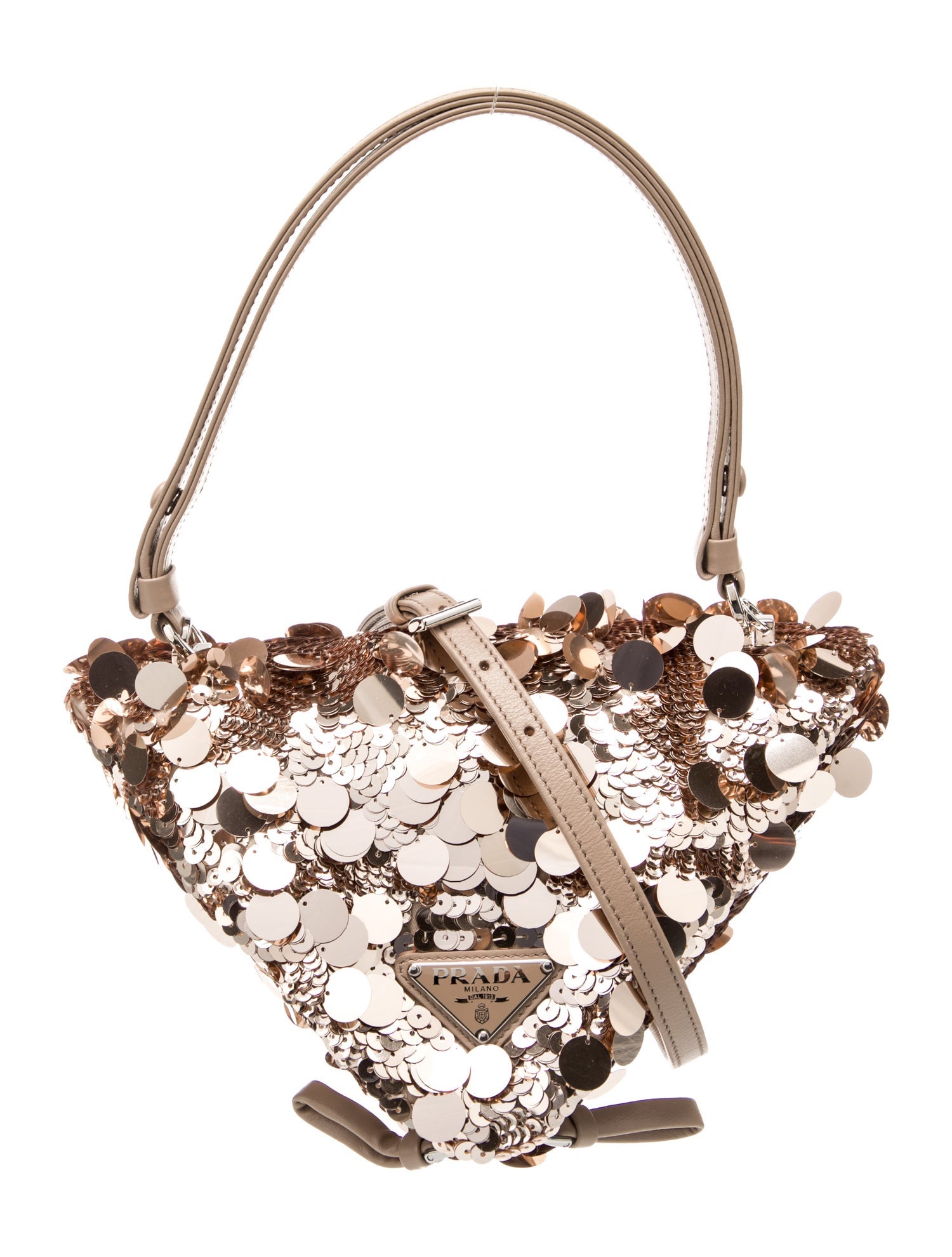 Prada Enameled Metal Triangle Triangle