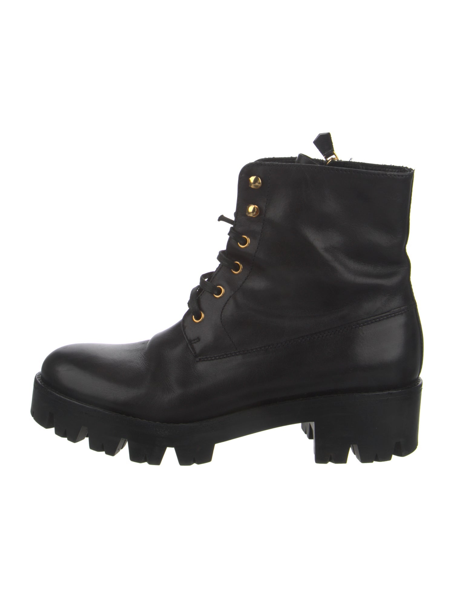 Prada Leather Combat Boots