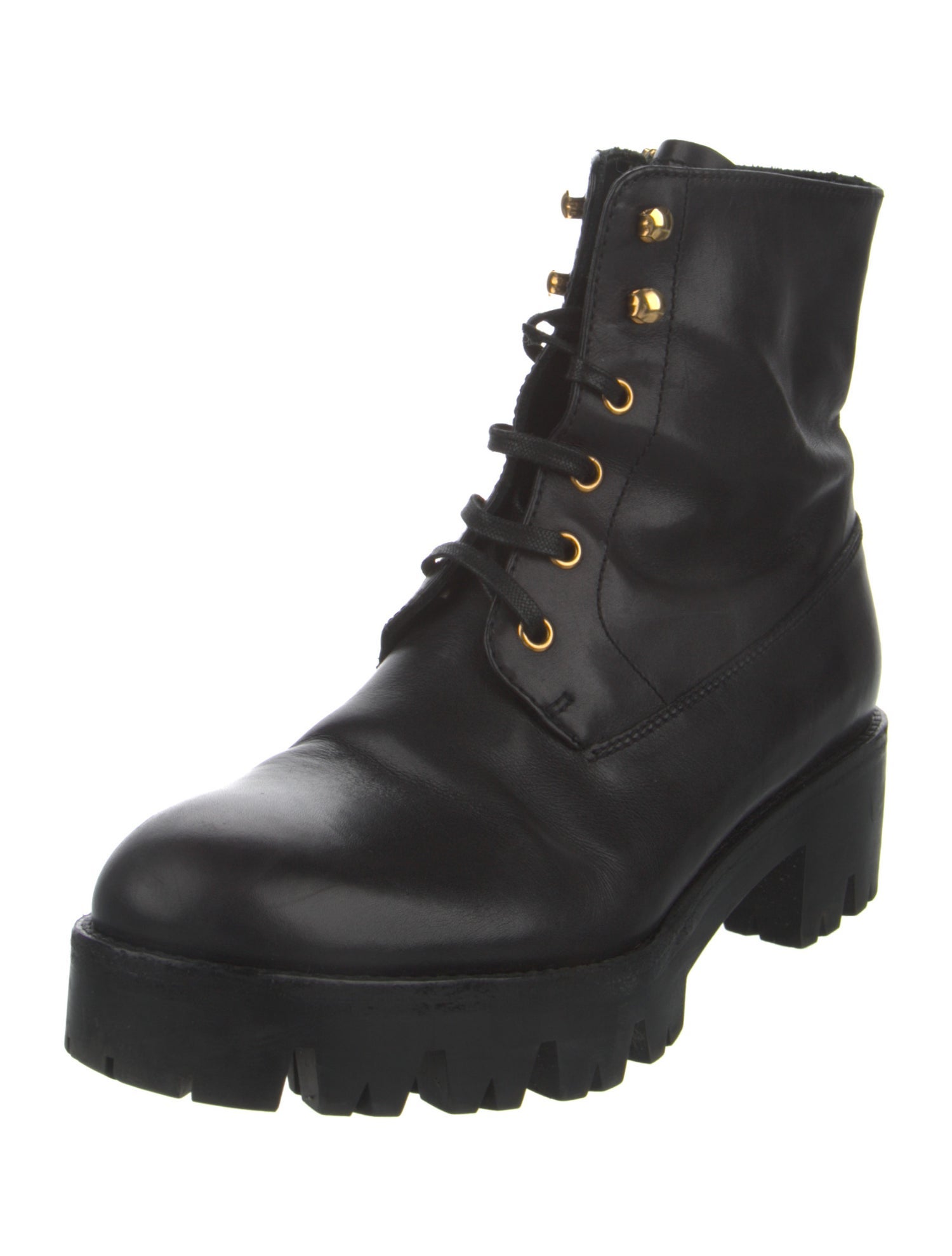 Prada Leather Combat Boots