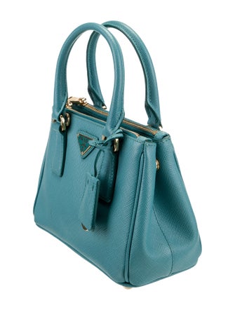 Prada Saffiano Lux Leather Galleria Double Zip Micro