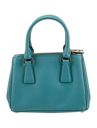 Prada Saffiano Lux Leather Galleria Double Zip Micro