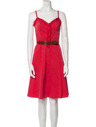 Prada V-Neck Knee-Length Dress