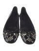 Prada Patent Leather Bow Accents Ballet Flats
