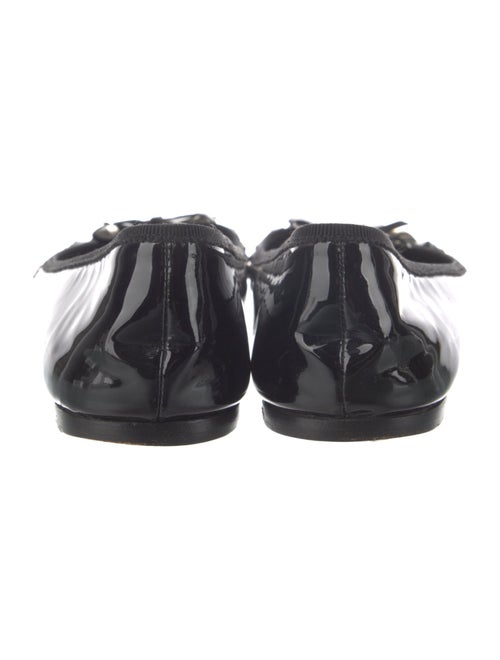 Prada Patent Leather Bow Accents Ballet Flats