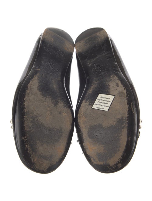 Prada Patent Leather Bow Accents Ballet Flats