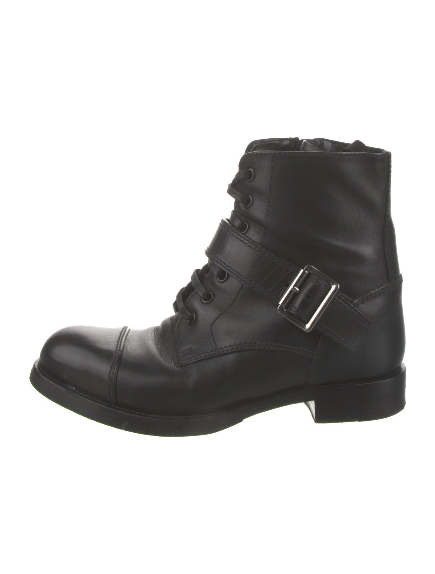Prada Leather Combat Boots