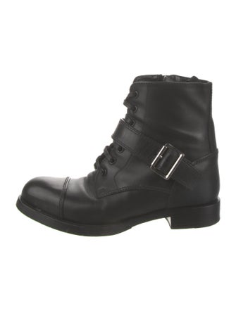 Prada Leather Combat Boots