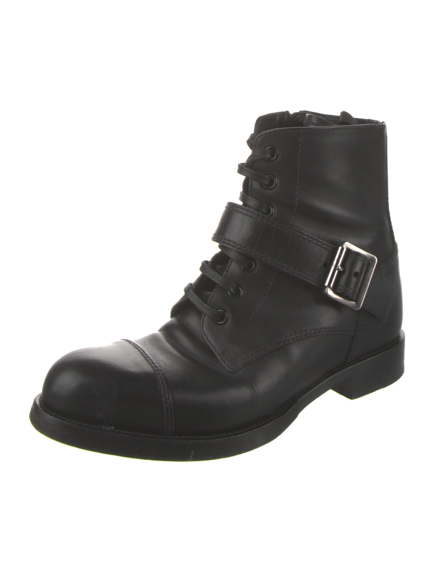 Prada Leather Combat Boots