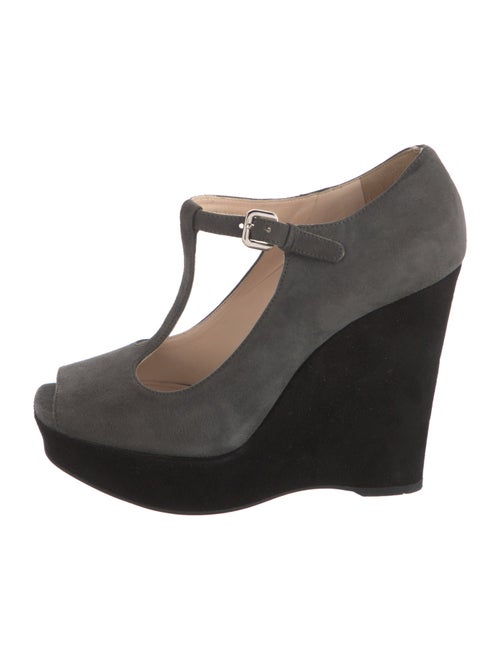 Prada Suede T-Strap Pumps