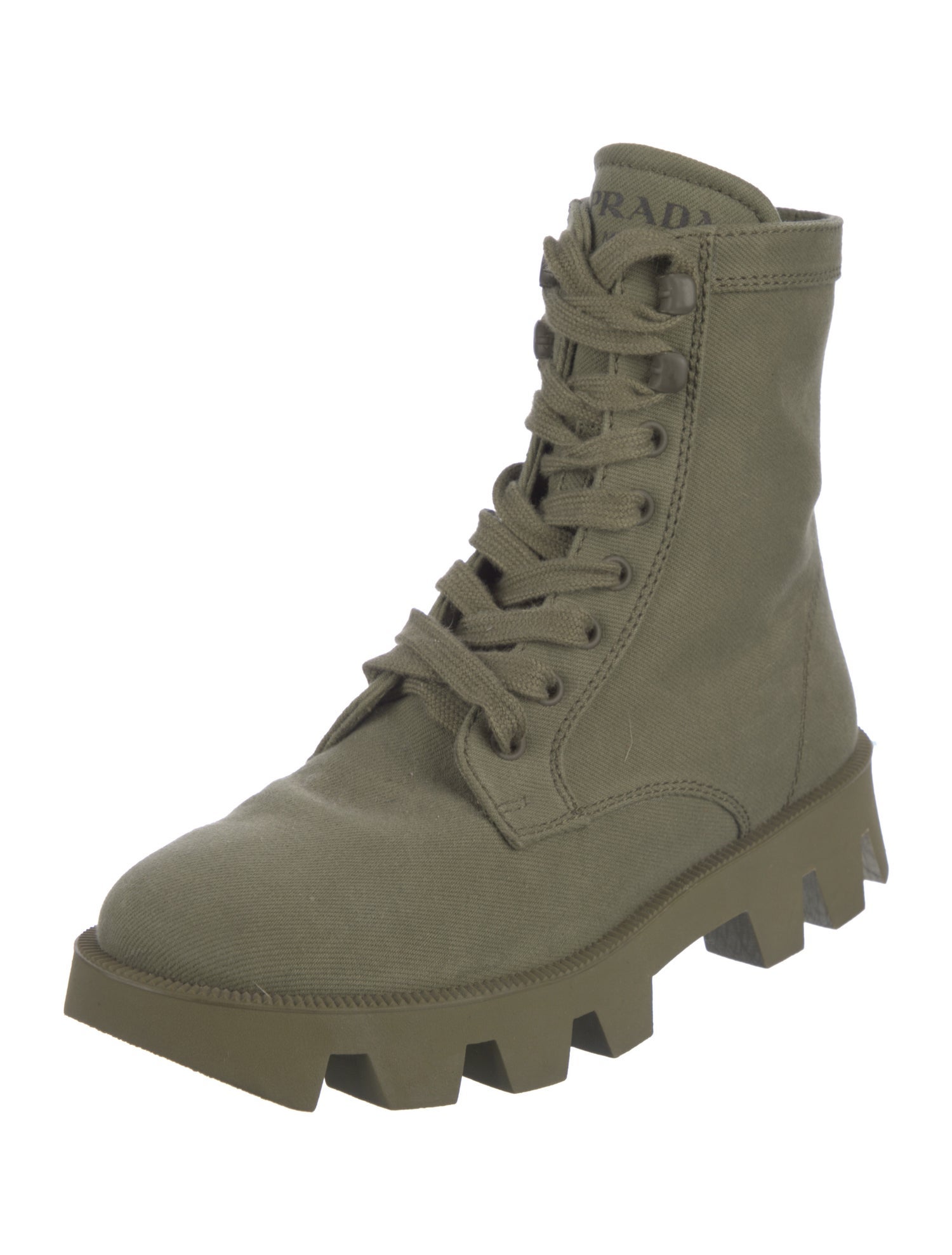Prada Canvas Combat Boots