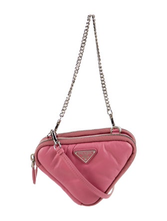 Prada Enameled Metal Triangle Triangle