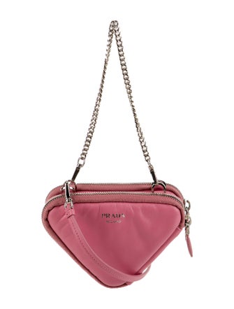 Prada Enameled Metal Triangle Triangle