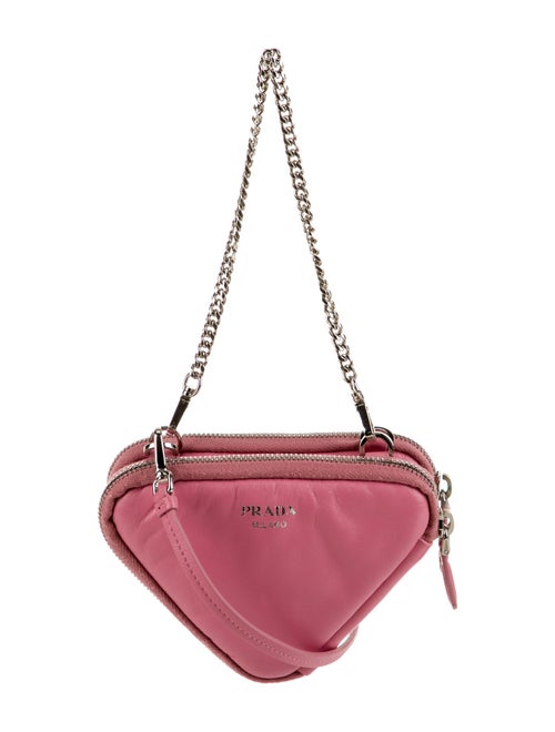 Prada Enameled Metal Triangle Triangle