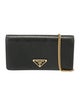 Prada Enameled Metal Triangle Crossbody Bag