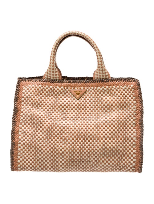 Prada Madras Leather Tote