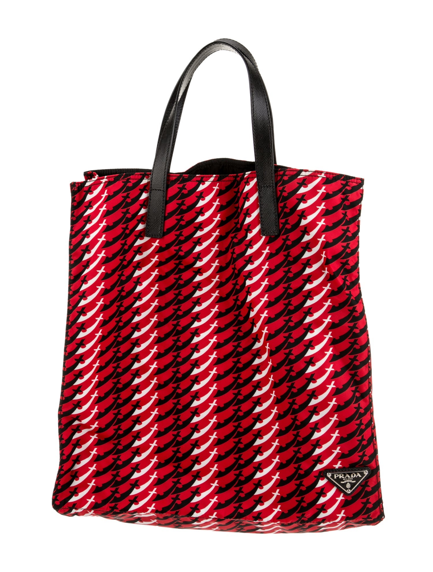 Prada Enameled Metal Triangle Tote