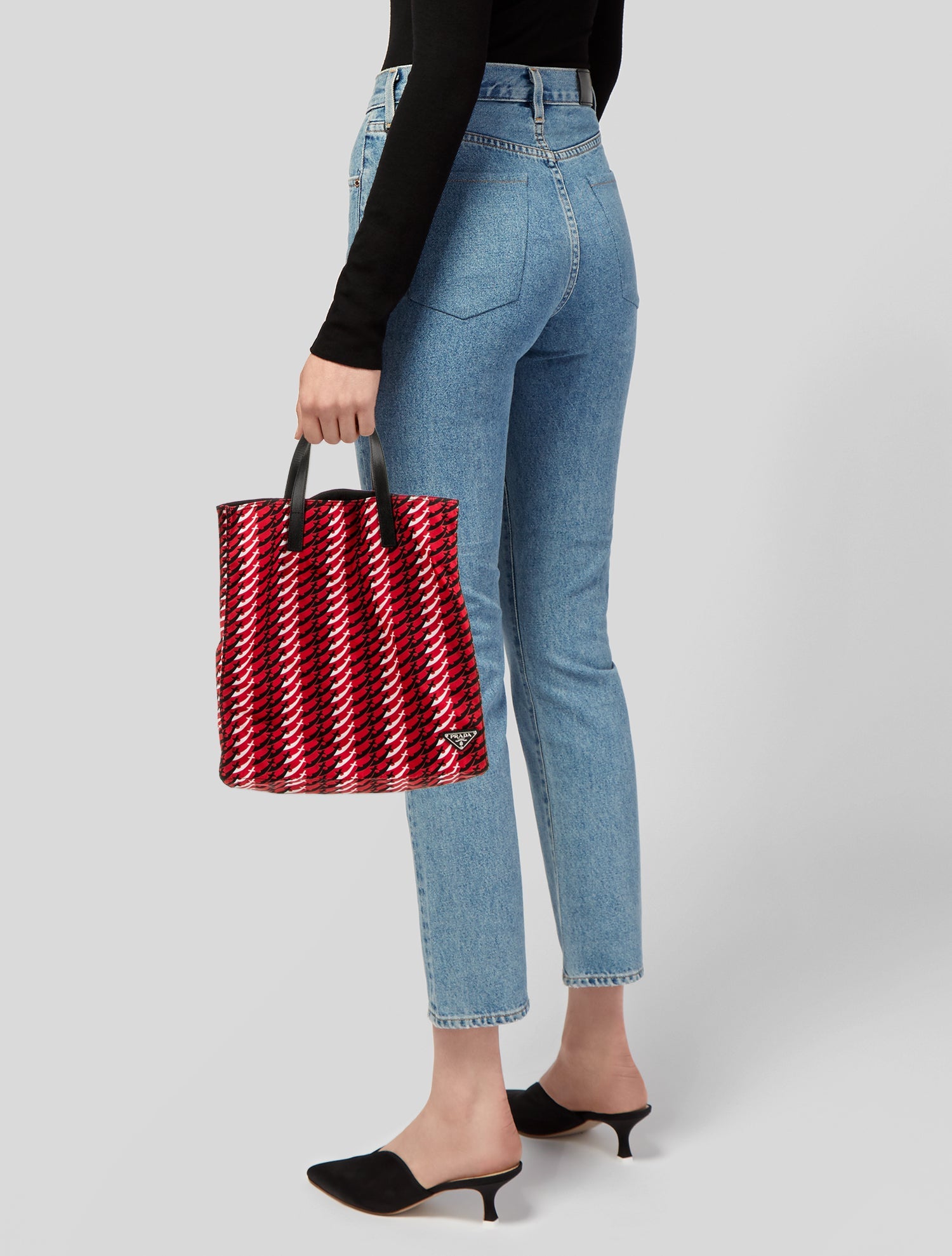 Prada Enameled Metal Triangle Tote