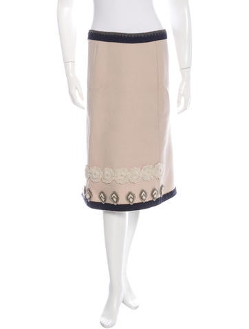 Prada Embellished Wool Skirt