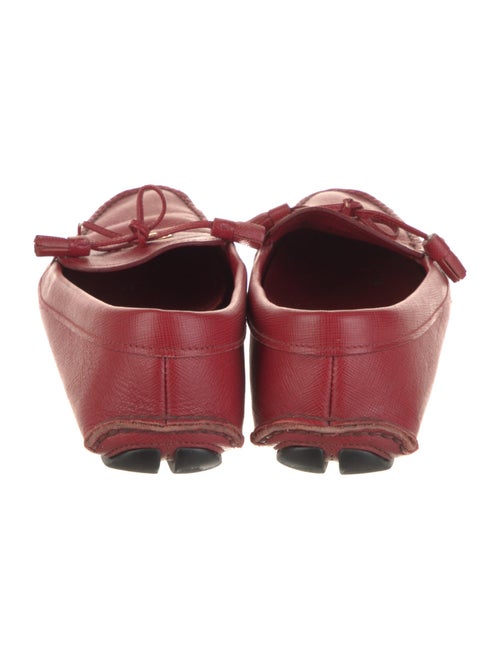 Prada Leather Bow Accents Loafers