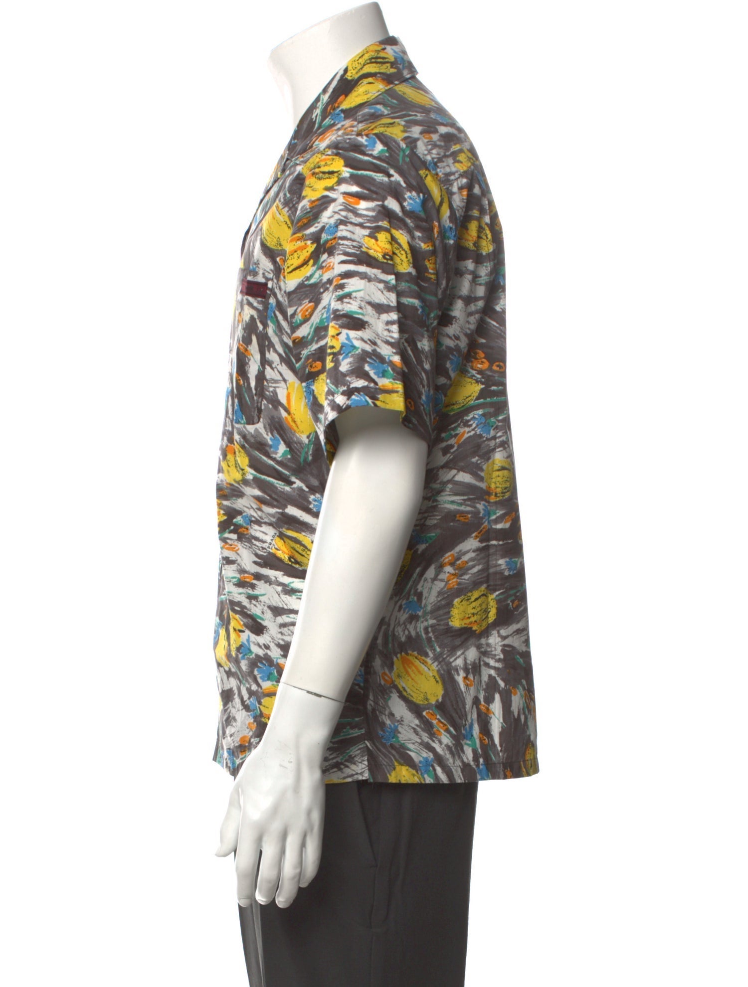 Prada 2017 Watercolor Floral Print Polo Shirt