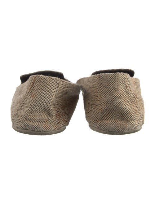 Prada Canvas Tweed Pattern Flats