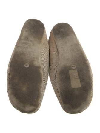 Prada Canvas Tweed Pattern Flats