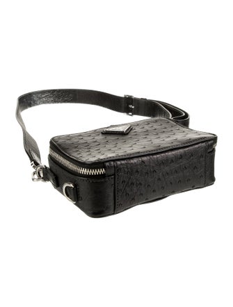 Prada Enameled Metal Triangle Brique Small