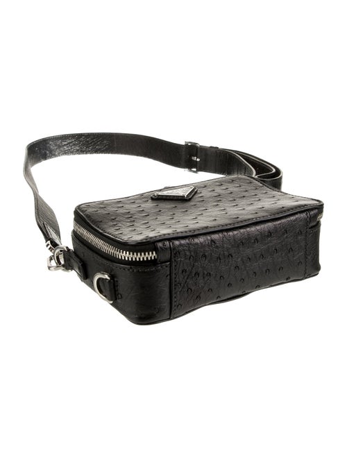 Prada Enameled Metal Triangle Brique Small