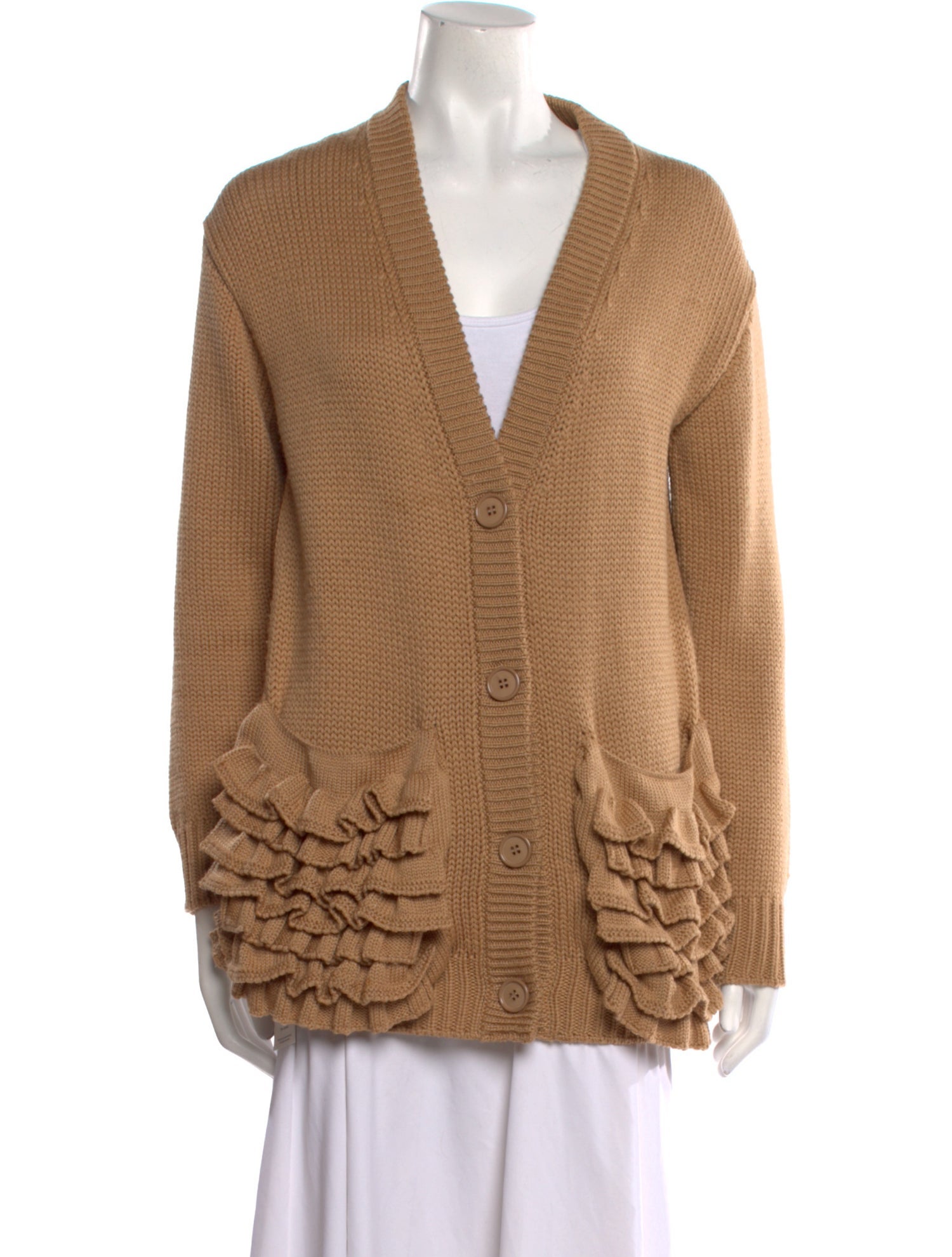 Prada Virgin Wool V-Neck Sweater