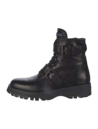 Prada Leather Combat Boots