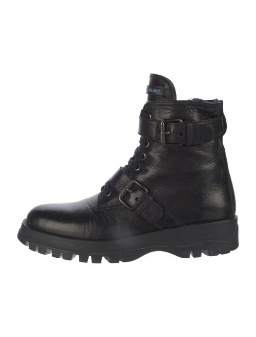 Prada Leather Combat Boots