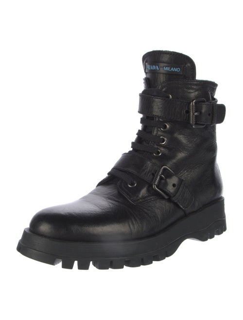 Prada Leather Combat Boots
