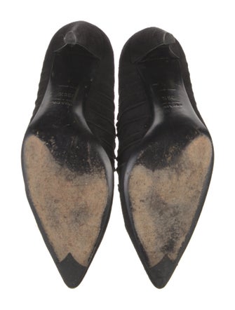 Prada Suede Pleated Accents Pumps