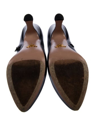 Prada Leather Ruffle Embellishment Lace-Up Boots