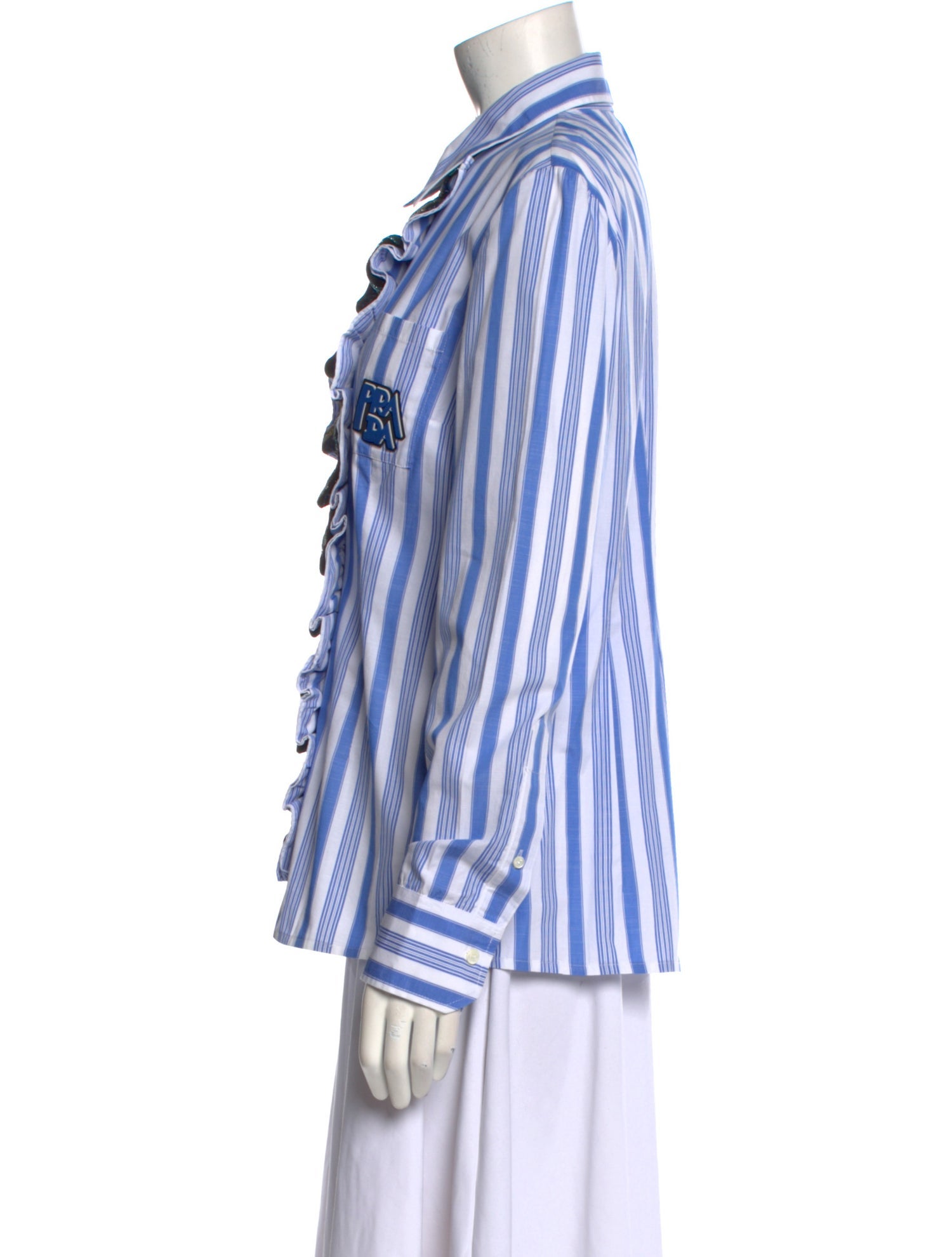 Prada 2019 Striped Button-Up Top
