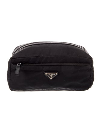 Prada Enameled Metal Triangle Travel Pouch