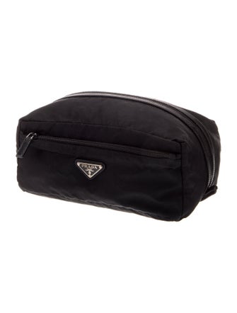 Prada Enameled Metal Triangle Travel Pouch