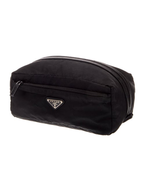 Prada Enameled Metal Triangle Travel Pouch