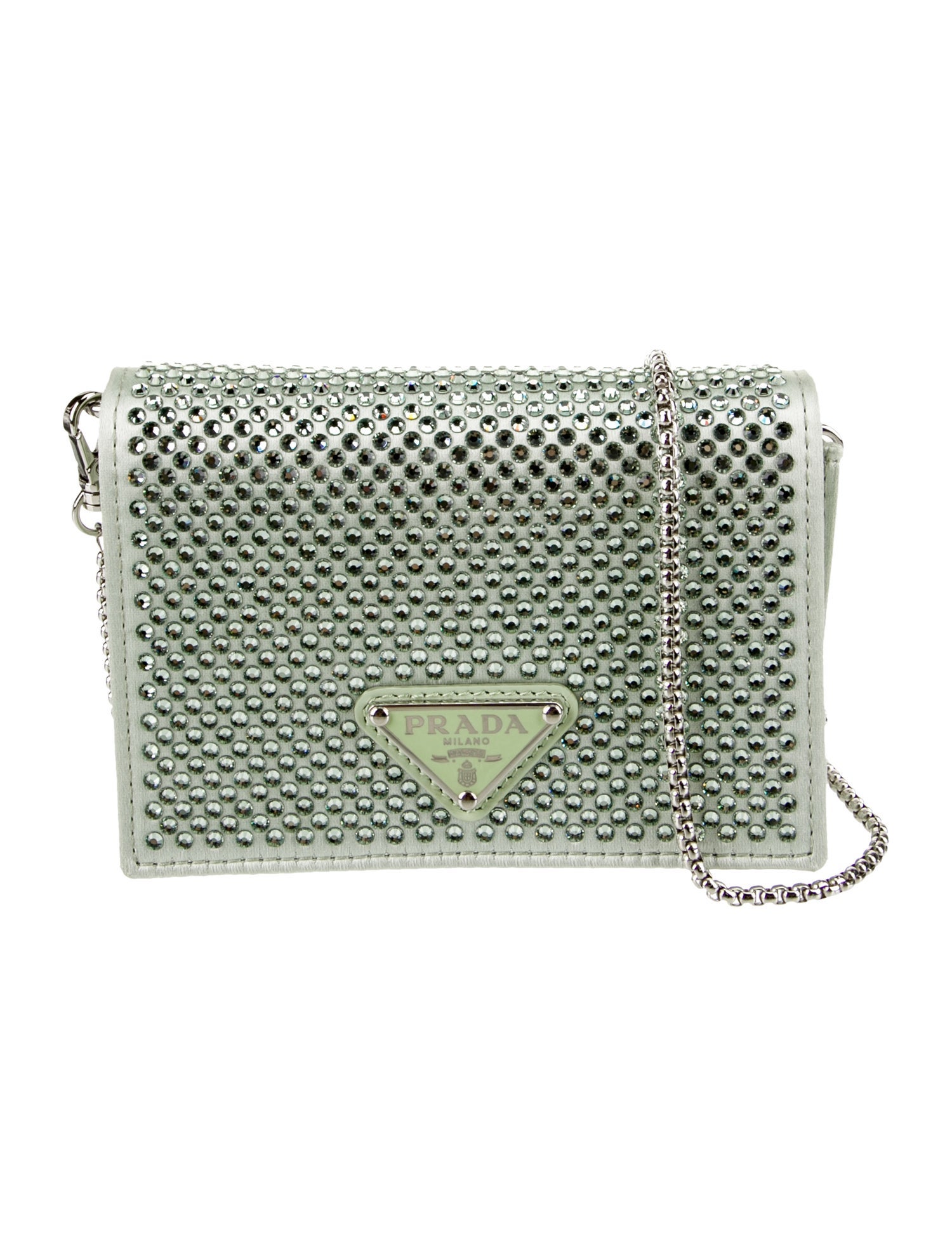 Prada Enameled Metal Triangle Minaudière