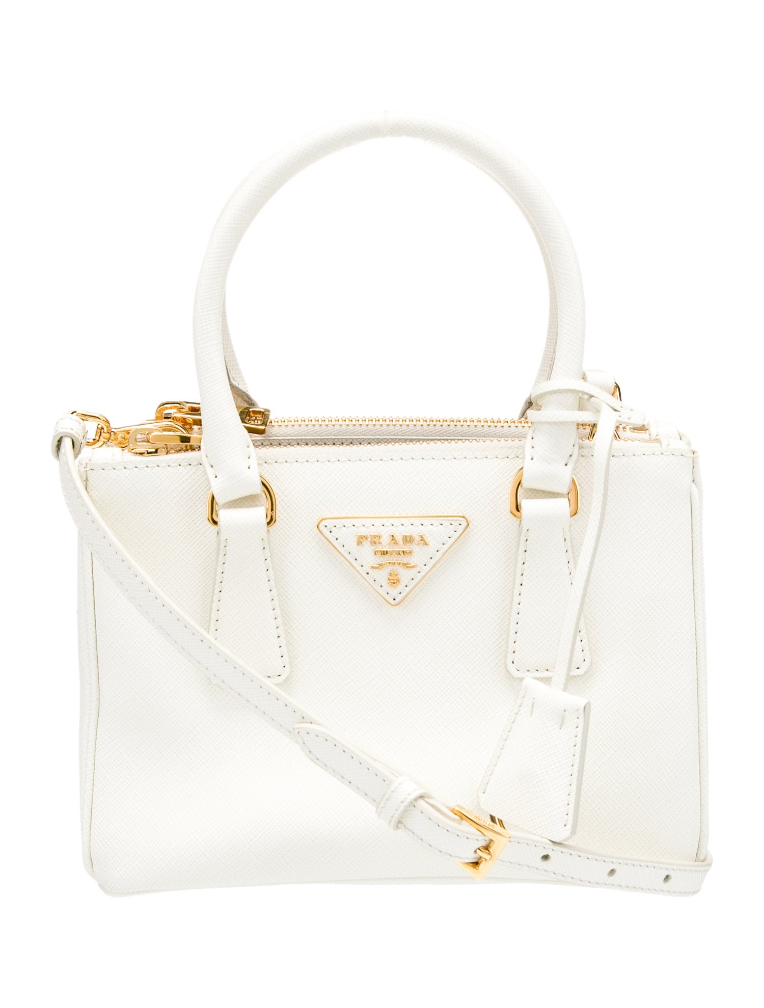 Prada Saffiano Lux Leather Galleria Double Zip Mini