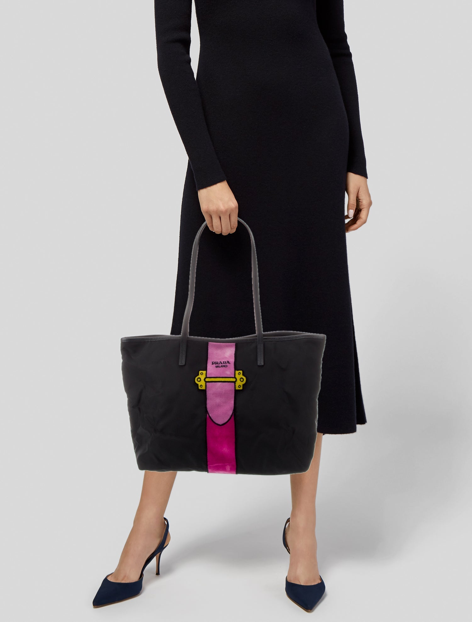 Prada Tessuto Nylon Ricamo Trompe L'oeil