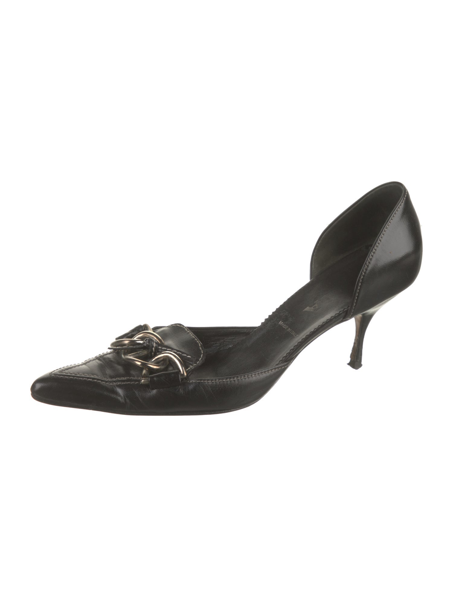 Prada Leather D'Orsay Pumps