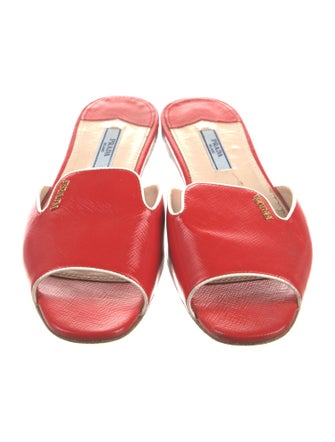 Prada Saffiano Leather Slides