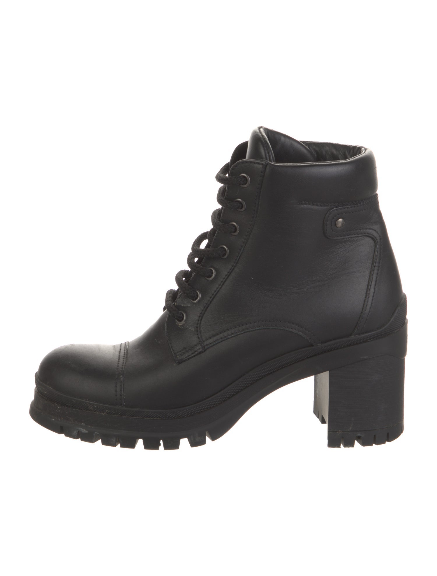 Prada Leather Combat Boots